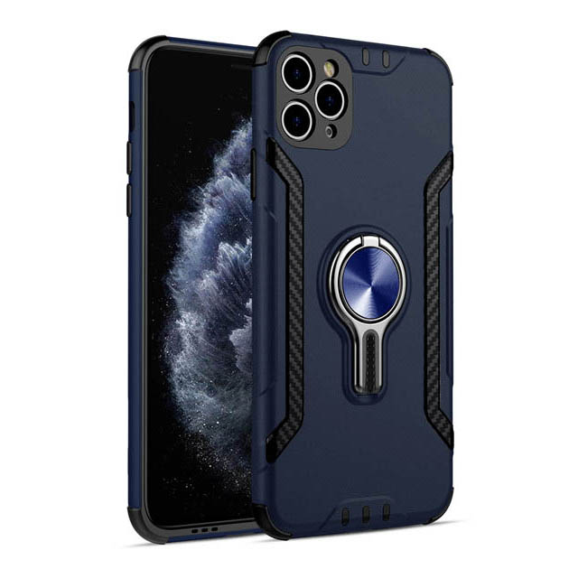 Airvent Holder 360 RING Stand Armor Case with Magnetic Metal Plate for iPhone 11 6.1 (Navy Blue)